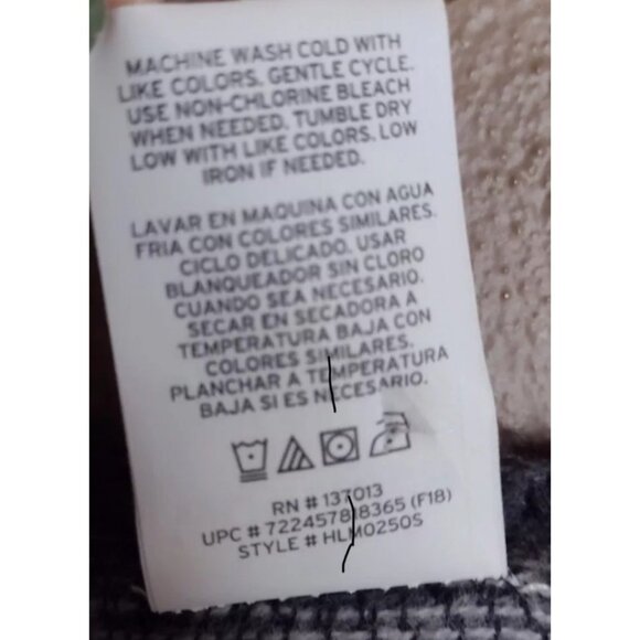 Woolrich Charcoal Star Patterned Reversible Wool Blend Poncho All Acrylic - Picture 8 of 9